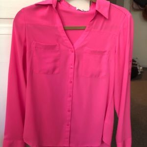 Express Portofino Shirt XS Hot Pink